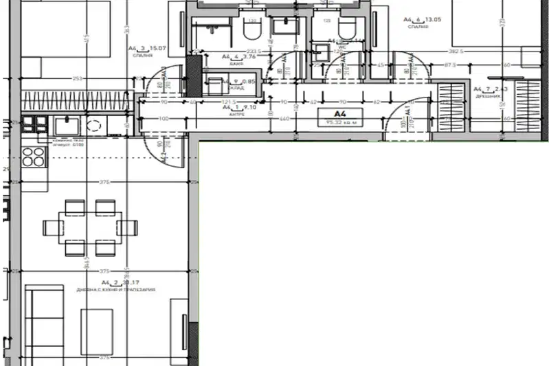3-bedroom apartment in Sofiya, Drujba 1