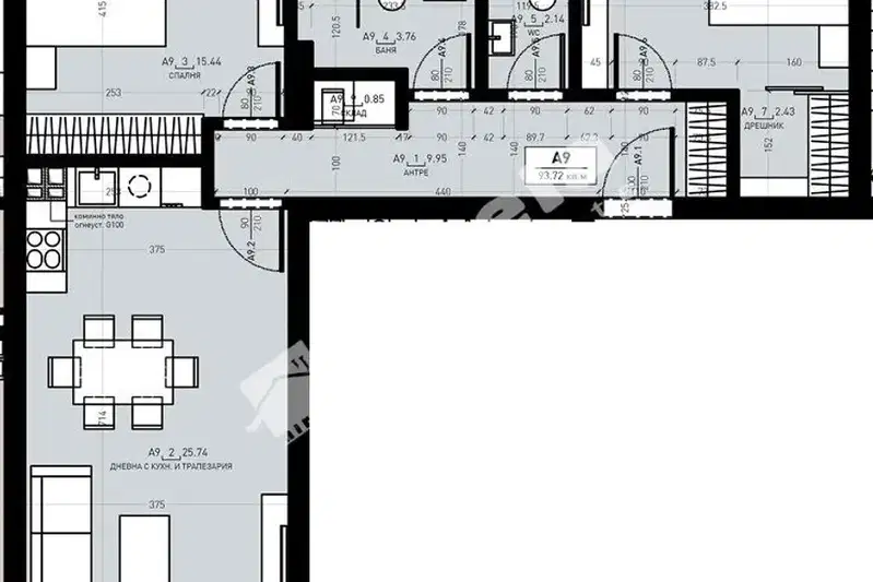 3-bedroom apartment in Sofiya, Drujba 2
