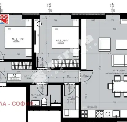 Снимка 4 — Тристаен апартамент в София, Дружба 2