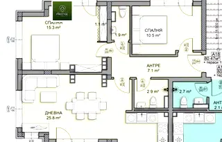 Тристаен апартамент в София, Дървеница