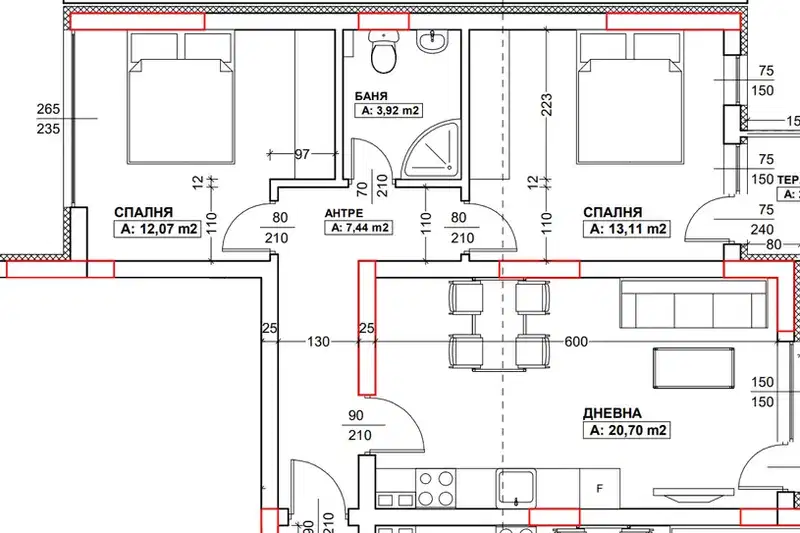 3-bedroom apartment in Благоев, Еленово 1