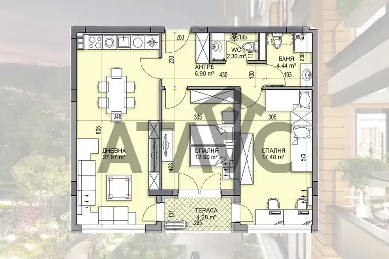 3-bedroom apartment in Plovdiv, Gagarin