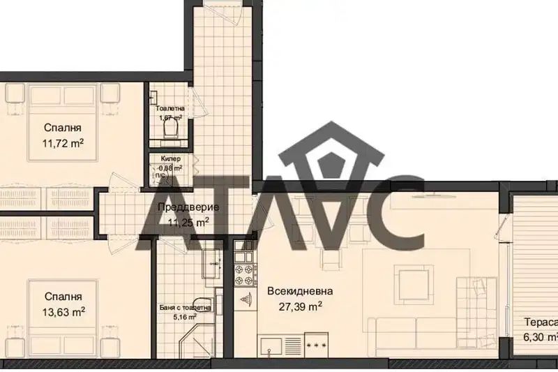 3-bedroom apartment in Plovdiv, Gagarin