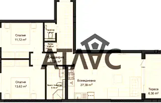 Тристаен апартамент в Пловдив, Гагарин