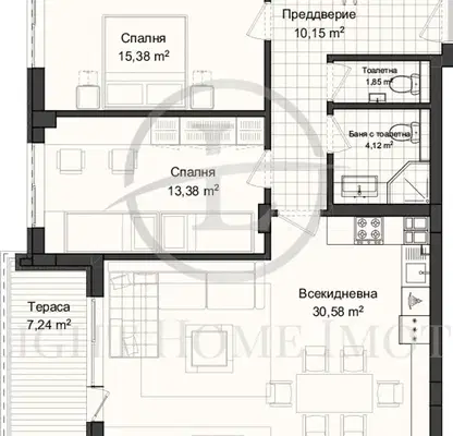 Снимка 3 — Тристаен апартамент в Пловдив, Гагарин
