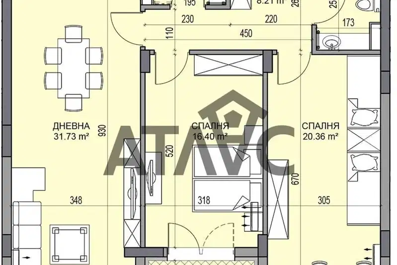 3-bedroom apartment in Plovdiv, Gagarin
