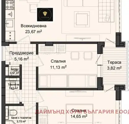 Снимка 2 — Тристаен апартамент в Пловдив, Гагарин