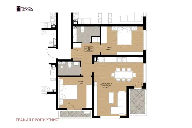 3-bedroom apartment in Sofiya, Gorublyane
