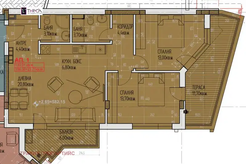 3-bedroom apartment in Sofia, Gorublyane