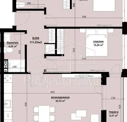Снимка 4 — Тристаен апартамент в Бургас, Хоризонт