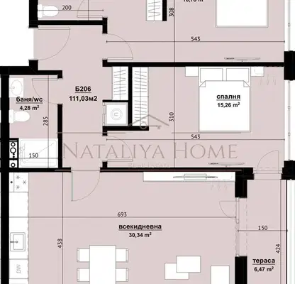 Снимка 2 — Тристаен апартамент в Бургас, Хоризонт