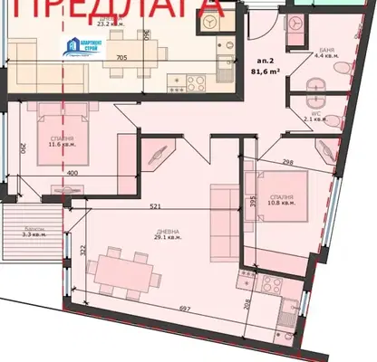 Снимка 2 — Тристаен апартамент във Варна, Христо Ботев