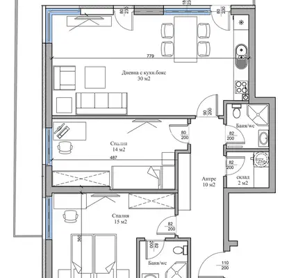 Photo 2 — 3-bedroom apartment in Plovdiv, Hristo Smirnenski