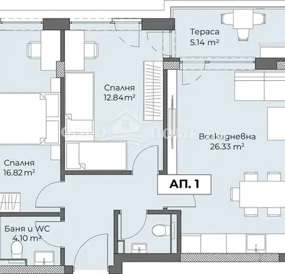 Снимка 2 — Тристаен апартамент в Пловдив, Христо Смирненски