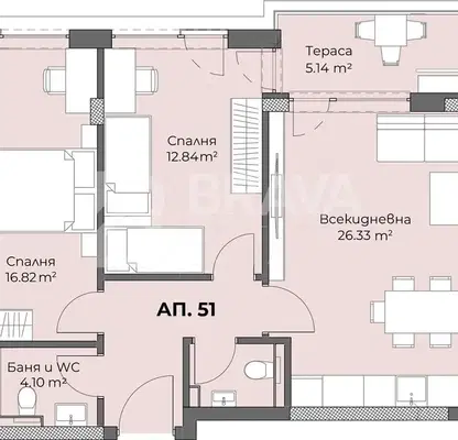 Снимка 2 — Тристаен апартамент в Пловдив, Христо Смирненски