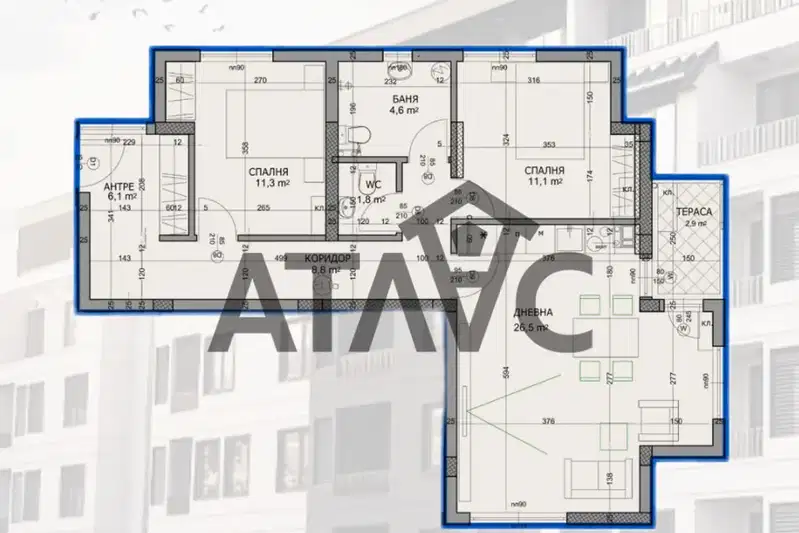 3-bedroom apartment in Plovdiv, Hristo Smirnenski