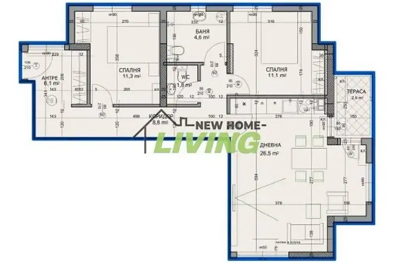 3-bedroom apartment in Plovdiv, Hristo Smirnenski