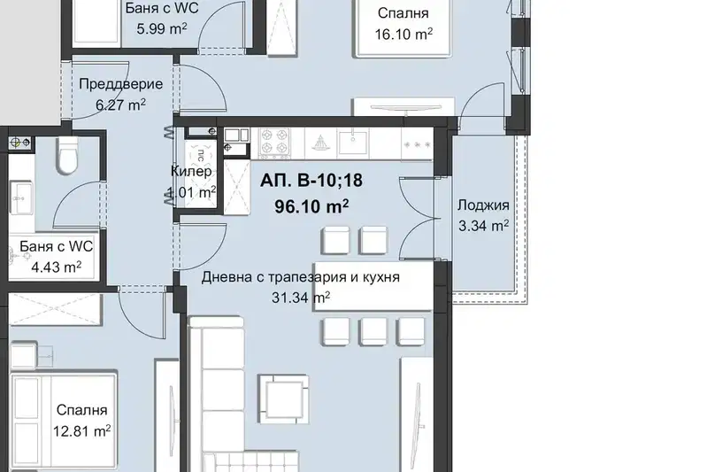 3-bedroom apartment in Plovdiv, Hristo Smirnenski