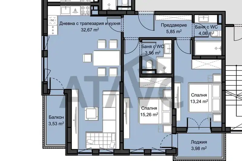 3-bedroom apartment in Plovdiv, Hristo Smirnenski