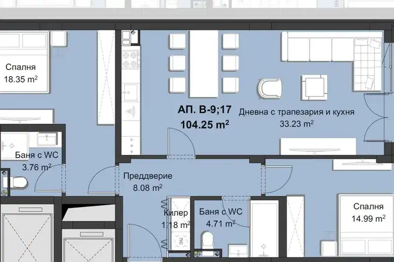 3-bedroom apartment in Plovdiv, Hristo Smirnenski