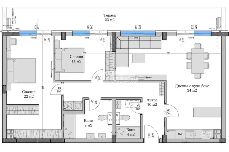 3-bedroom apartment in Plovdiv, Hristo Smirnenski