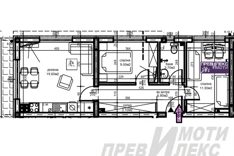 3-bedroom apartment in Plovdiv, Hristo Smirnenski