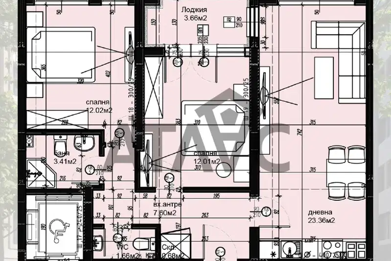 3-bedroom apartment in Plovdiv, Hristo Smirnenski