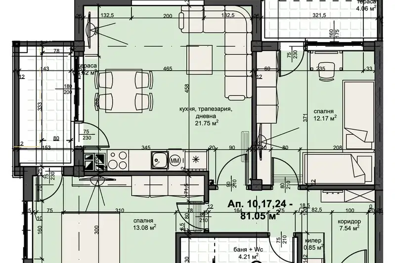 3-bedroom apartment in Plovdiv, Hristo Smirnenski
