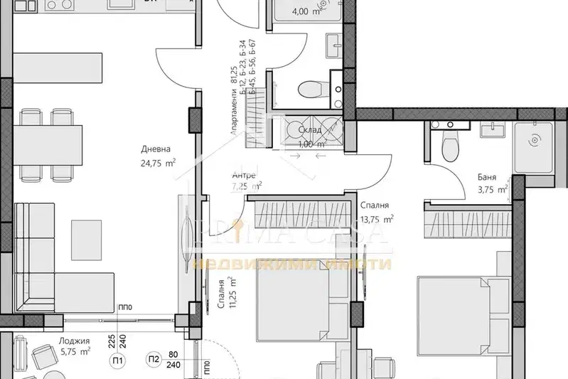 3-bedroom apartment in Plovdiv, Hristo Smirnenski