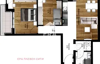 Тристаен апартамент в Плевен, Идеален център