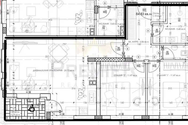 3-bedroom apartment in Varna, Izgrev