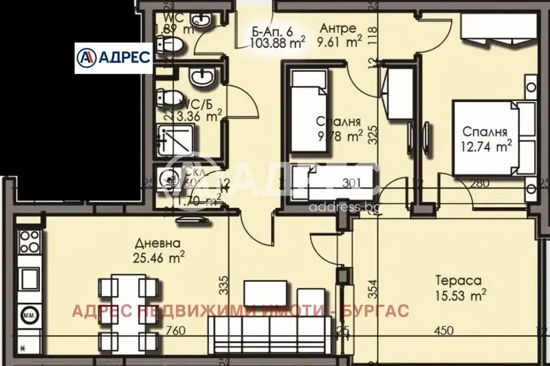 3-bedroom apartment in Burgas, Izgrev