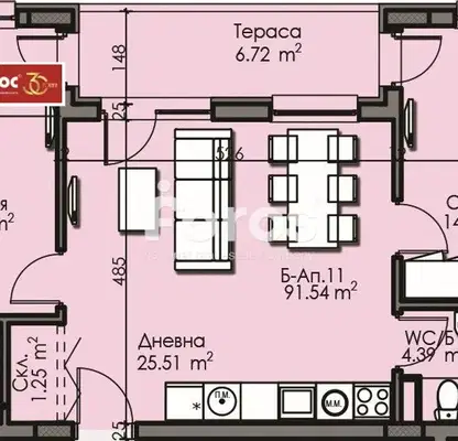 Снимка 2 — Тристаен апартамент в Бургас, Изгрев