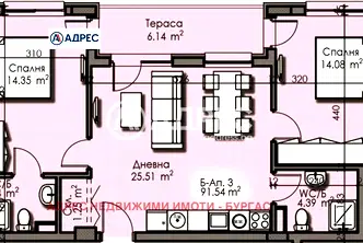 Тристаен апартамент в Бургас, Изгрев