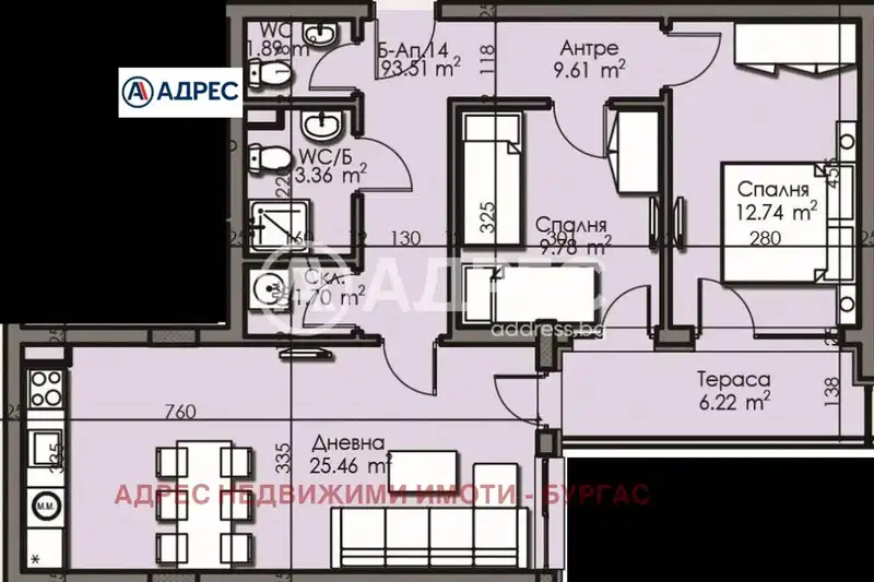 3-bedroom apartment in Burgas, Izgrev