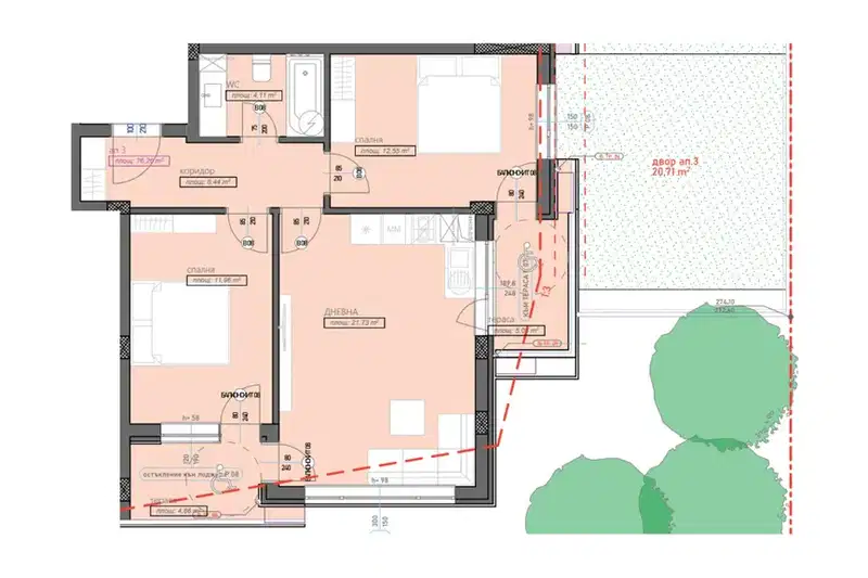 3-bedroom apartment in Stara Zagora, Jeleznik - Centyr