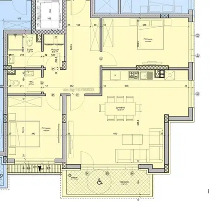 Снимка 3 — Тристаен апартамент в Стара Загора, Железник - център