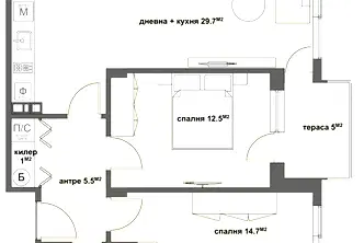 Тристаен апартамент в Стара Загора, Железник - изток