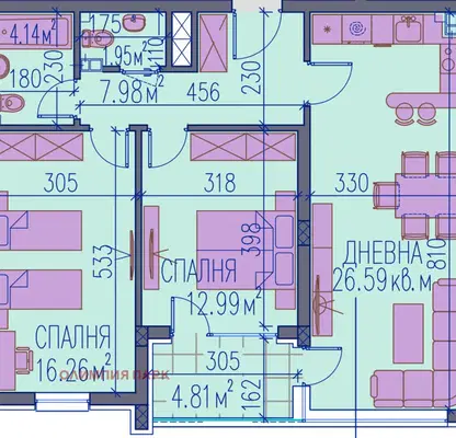 Снимка 2 — Тристаен апартамент в Пловдив, Каменица 2