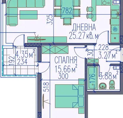 Снимка 2 — Тристаен апартамент в Пловдив, Каменица 2