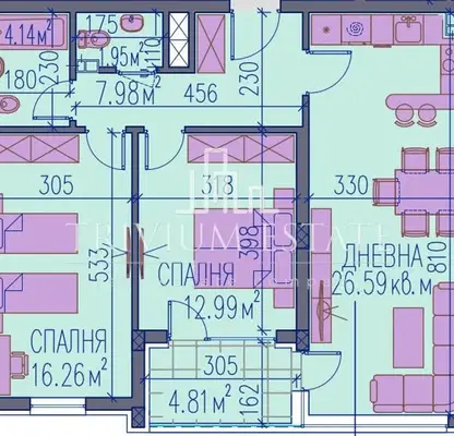 Снимка 3 — Тристаен апартамент в Пловдив, Каменица 2