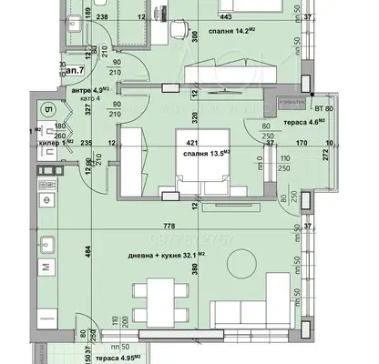 Снимка 2 — Тристаен апартамент в Стара Загора, Казански