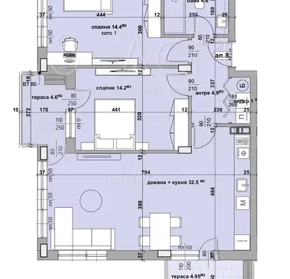 Снимка 2 — Тристаен апартамент в Стара Загора, Казански