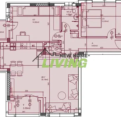 Снимка 2 — Тристаен апартамент в Пловдив, Коматевско шосе