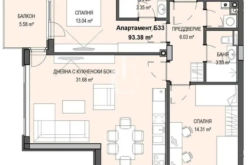 3-bedroom apartment in Sofiya, Krystova Vada