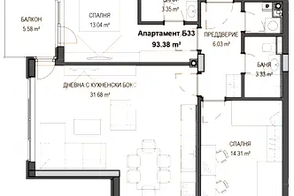 Тристаен апартамент в София, Кръстова вада