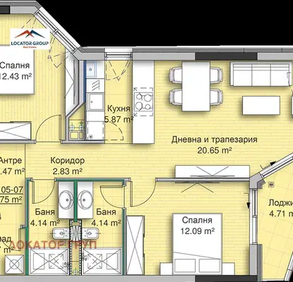 Снимка 3 — Тристаен апартамент в София, Кръстова вада