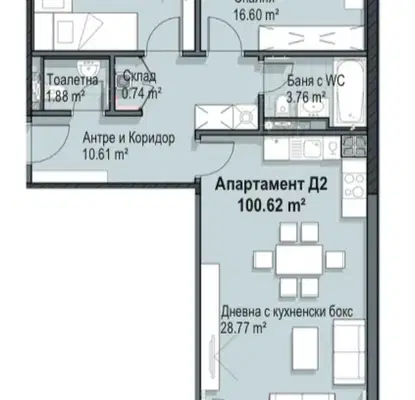 Снимка 2 — Тристаен апартамент с паркомясто в Кръстова вада, София