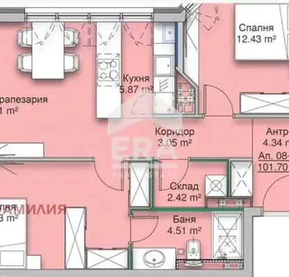 Снимка 3 — Тристаен апартамент с тераса и гледка към Витоша в Кръстова вада