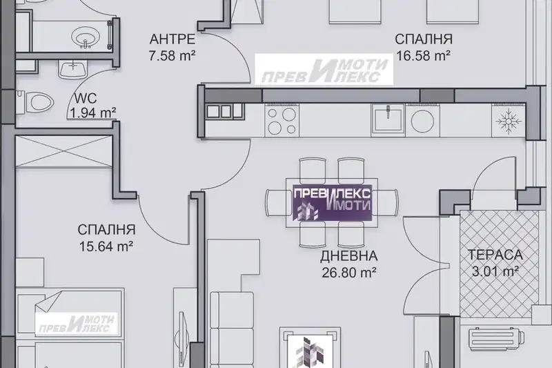3-bedroom apartment in Plovdiv, Kyrshiyaka